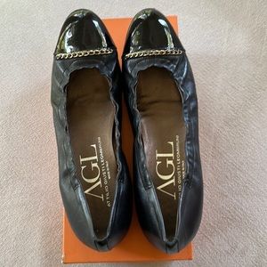 AGL black leather ballet flat size 41
